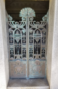 Bronze door at the Rogers Mausoleum